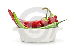 Fresh hot pepper isolated on white