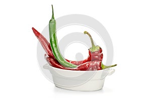 Fresh hot pepper isolated on white