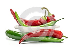 Fresh hot pepper isolated on white