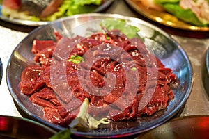 Fresh hot pot dishes, freshly cut pork liver