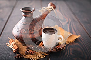 Fresh and hot turkish coffee.