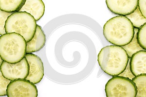Fresh Hothouse Cucumber isolated on white
