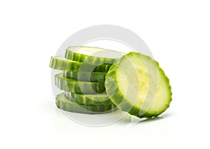 Fresh Hothouse Cucumber isolated on white