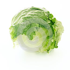 Fresh iceberg lettuce over white background