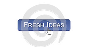 Fresh ideas web interface button clicked with mouse cursor, violet color, design