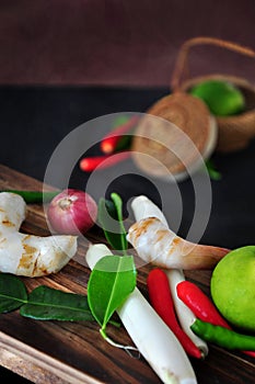 Fresh Ingredients for Cooking Tomyum Soup