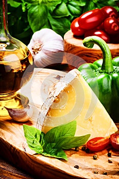 Fresh ingredients for healthy Italian cooking