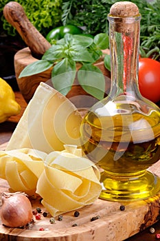 Fresh ingredients for traditional Italian cuisine