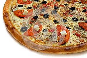 Fresh italian classic original pizza isolated on white