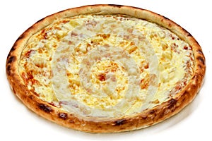 Fresh italian classic original pizza isolated on white