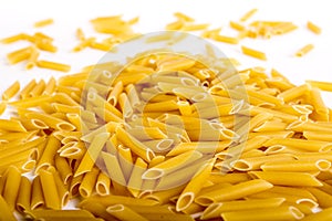 Fresh Italian wheat pasta, penne photo