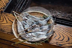 Fresh iwana fish for barbecue photo