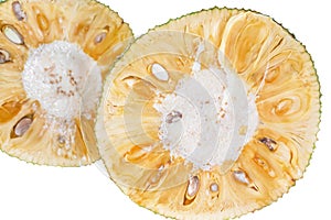 Fresh jack-fruit on white background