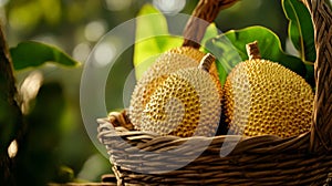 Fresh Jack fruit in a white dish