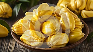 Fresh Jack fruit in a white dish
