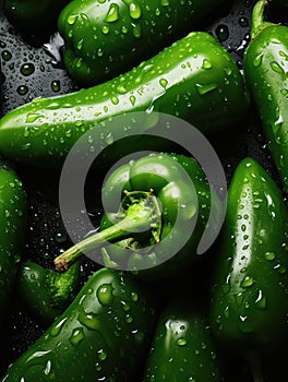 Fresh jalapeno peppers being rinsed and ready to be eaten