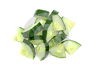 Fresh japanese cucumber sliced isolated on white background