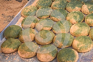 Fresh Japanese handmade mochi cakes in Nara Japan