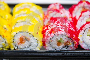 Fresh japanese sushi rolls