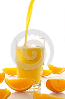 Fresh Juice and Orange Slices