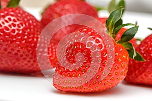 fresh juicy appetizing strawberries on a white background isolate studio shooting 1