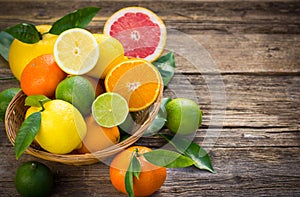 Fresh and juicy citrus fruits