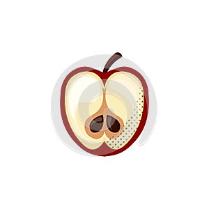 Fresh juicy fruit, berry - cherry vector icon isolated on white background. Cherry icon, flat style, fruit vector