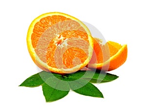 Fresh juicy orange pieces