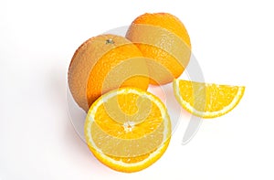 Fresh juicy oranges isolated on white background, Orange fruit isolated on white background, Isolated oranges, Ripe orange isolate