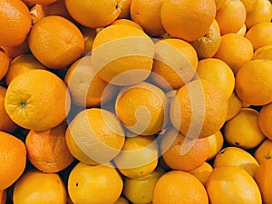 Fresh Juicy Oranges a lot. The view from the top.