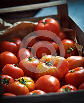 Fresh juicy organic tomatoes