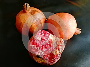 Fresh and juicy pomegranates looking beautiful.