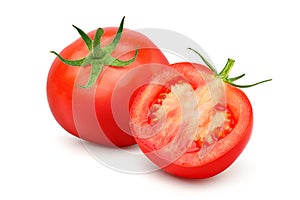 Fresh juicy red Tomato with cut in half