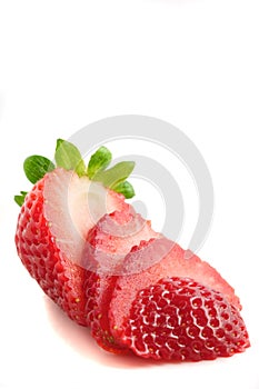 Fresh juicy sliced strawberry