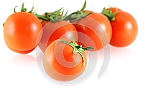 Fresh juicy small tomato with a few photo