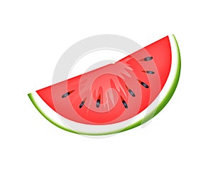 Fresh Juicy Watermelon Slice Isolated Illustration