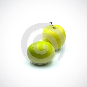 Fresh jujube green isolated on the white background