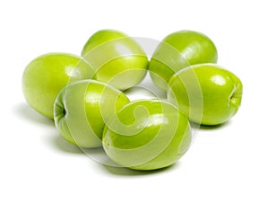 Fresh jujubes on white. It also called the Chinese green jujube,it is produced in China Taiwan