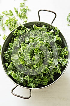 Fresh kale on white background
