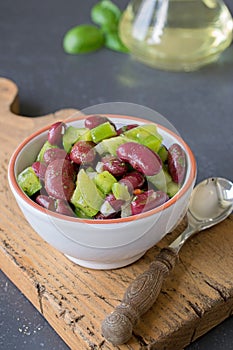 A fresh kidney bean and green pepper salad