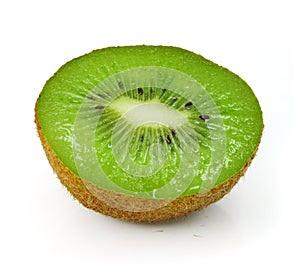Fresh kiwi fruit cut isolated on white