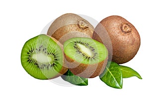 Fresh Kiwi Fruit Isolated on White