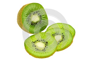 Fresh Kiwi Fruit Isolated on White