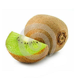 Fresh kiwi fruit isolated on white