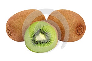 Fresh Kiwi Fruit Isolated on White