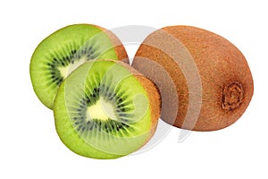 Fresh Kiwi Fruit Isolated on White