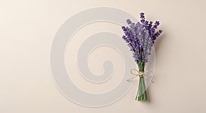 Fresh Lavender Bouquet on Soft Neutral Surface Ã¢â¬' Floral Aroma Concept