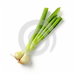 Fresh Leeks On White Surface: 8k Resolution, Oshare Kei Inspired