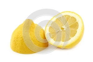 Fresh lemon halves photo