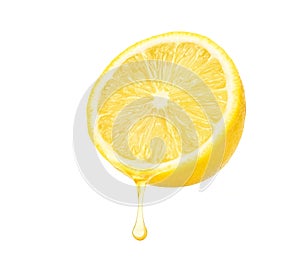 Fresh lemon juice dripping